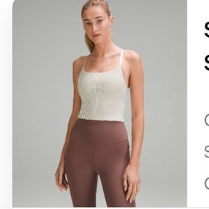 Lululemon Strappy Seamless Yoga Shelf Tank Top - Bone/Raw Linen